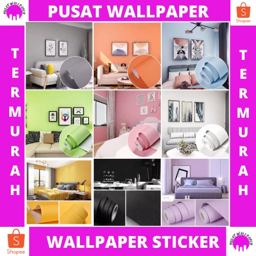 Wallpaper Sticker Dinding Walpaper Stiker Ruang Tamu Walpeper Tembok Kamar Tidur Motif POLOS Elegant PUSATWALLPAPER BEST SELLER 45CM X 1M