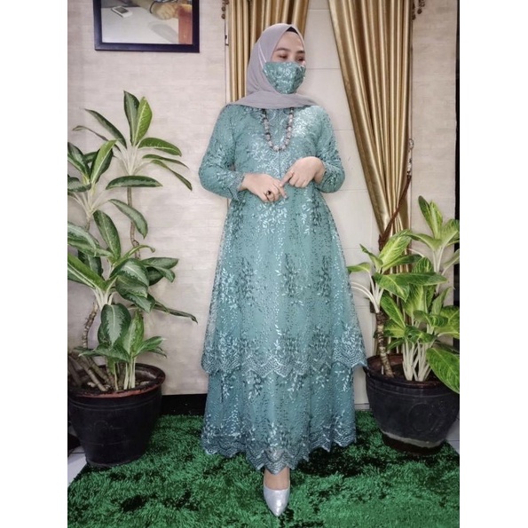 baju gamis wanita dress muslim terbaru COD GAMIS TINGKAT MALAYSIA MELAYU BUKSUI GAMIS MAXI BROKAT ba