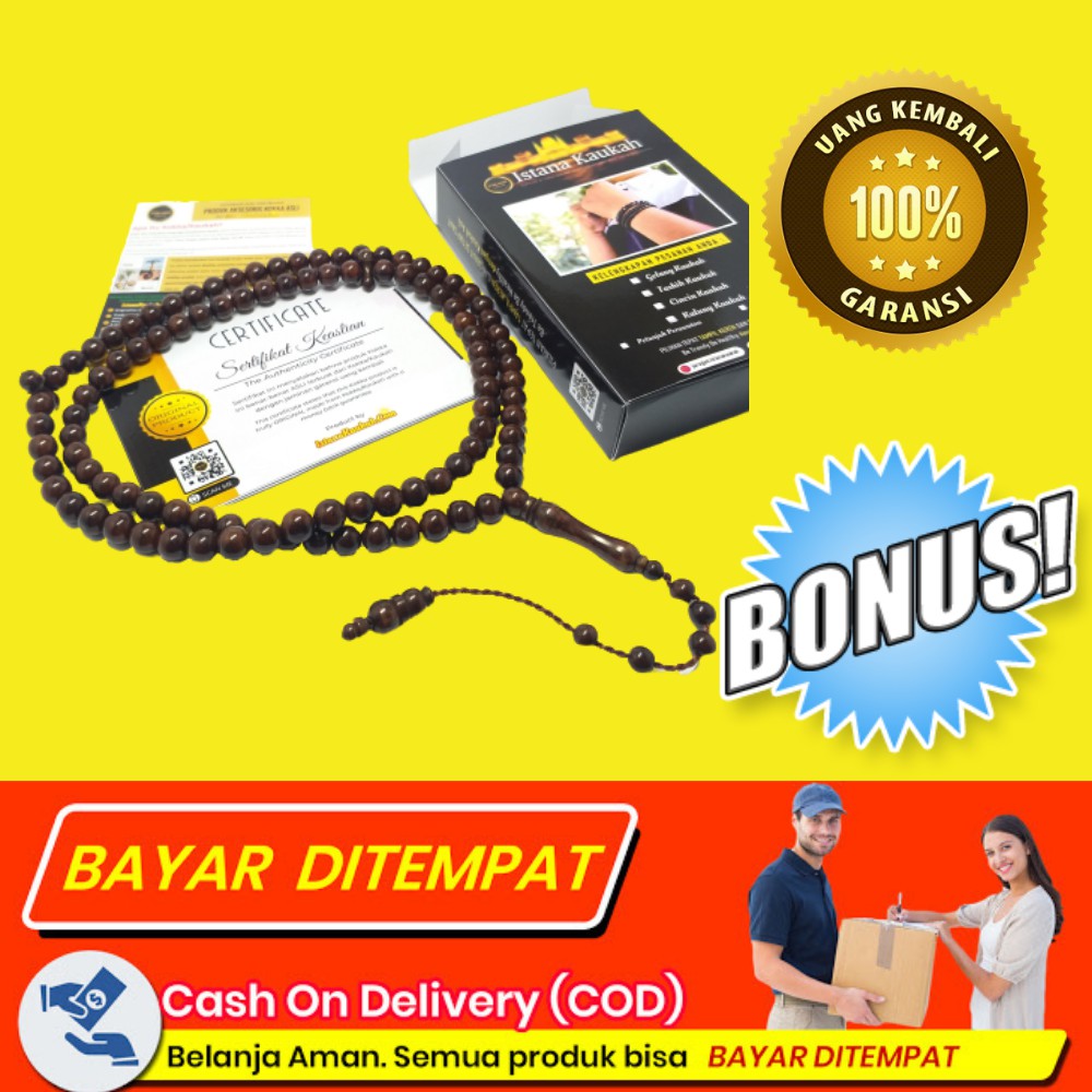 JUAL ASLI Tasbih Kokka, Tasbih Kaukah, Souvenir Tasbih, Tasbih Kayu BERSERTIFIKAT