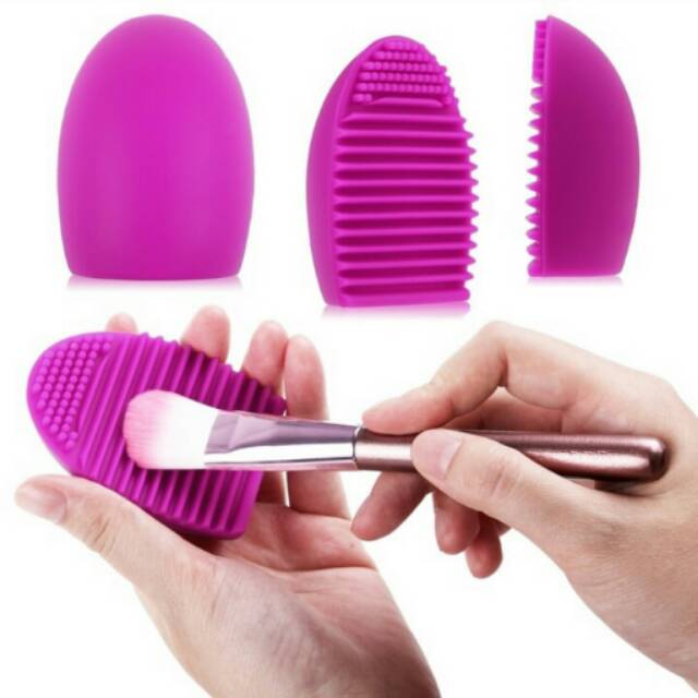 Egg Brush alat pencuci kuas makeup