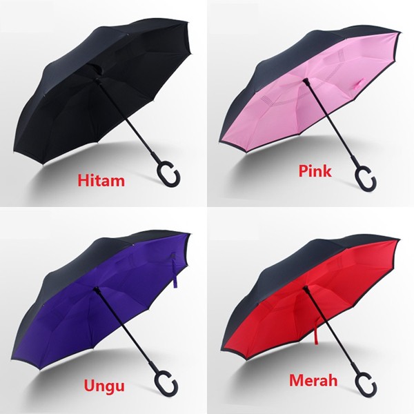 TERMURAH PRODUK TERBAIK Payung Mobil terbalik Up side down Umbrella Kazbrella car umbrella motif