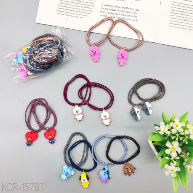 Kuncir rambut BTS BT21 Korea KPOP K-POP Kunciran 3Tali IMPORT High Quality