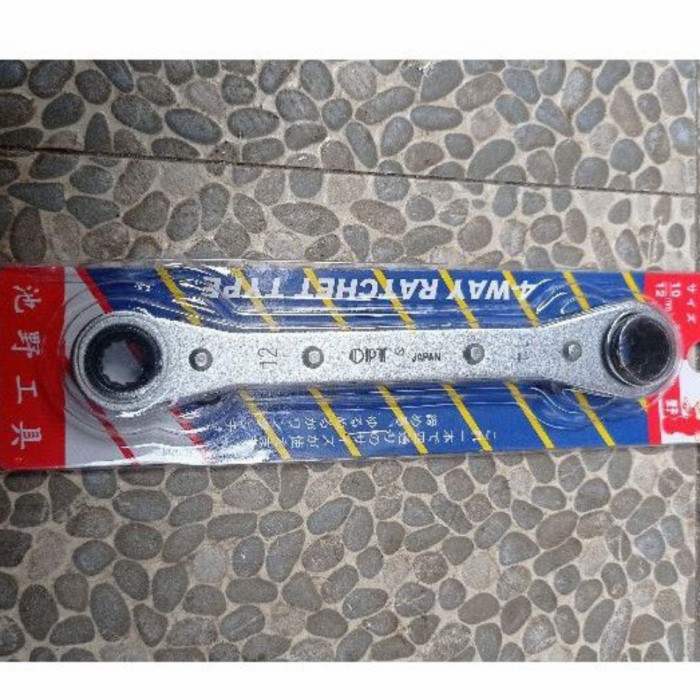 ST | Ratchet wrench 4 way (kunci ratchet) 10,12,13,14 mm kunci ring pas