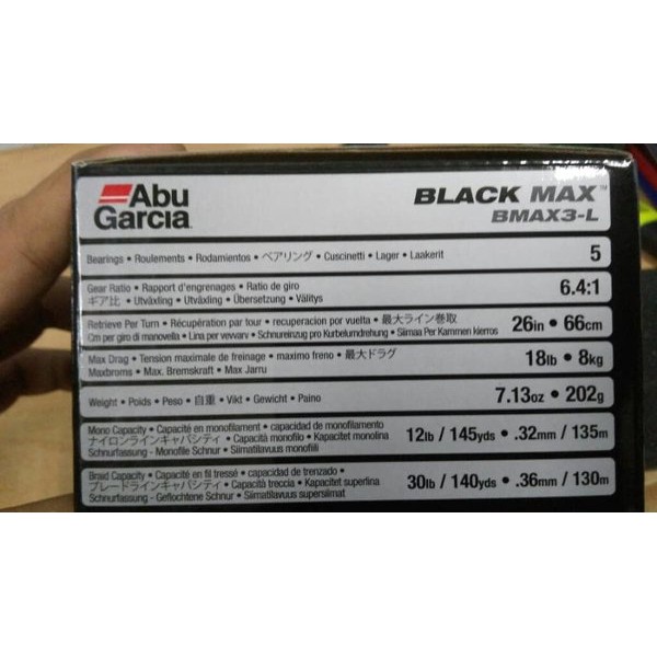 Reel BC Abu Garcia Black Max BMAX-3L handle kiri