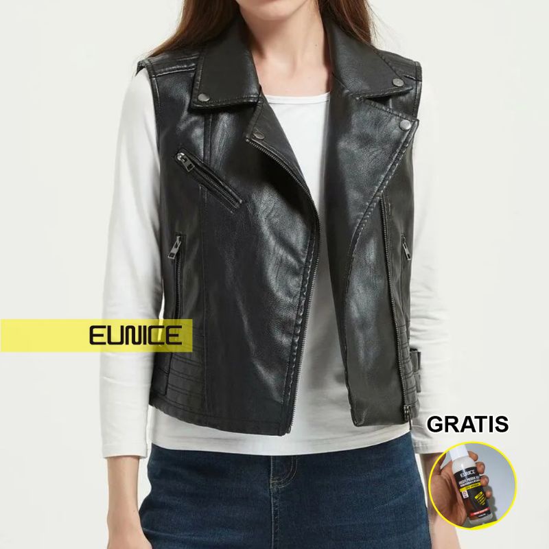 Vest Rompi Kulit Wanita Biker