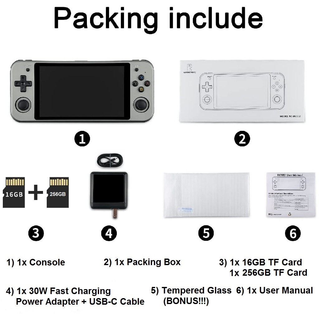 ANBERNIC RG552 256GB - Dual Mode Emulator Retro Game Handheld Console