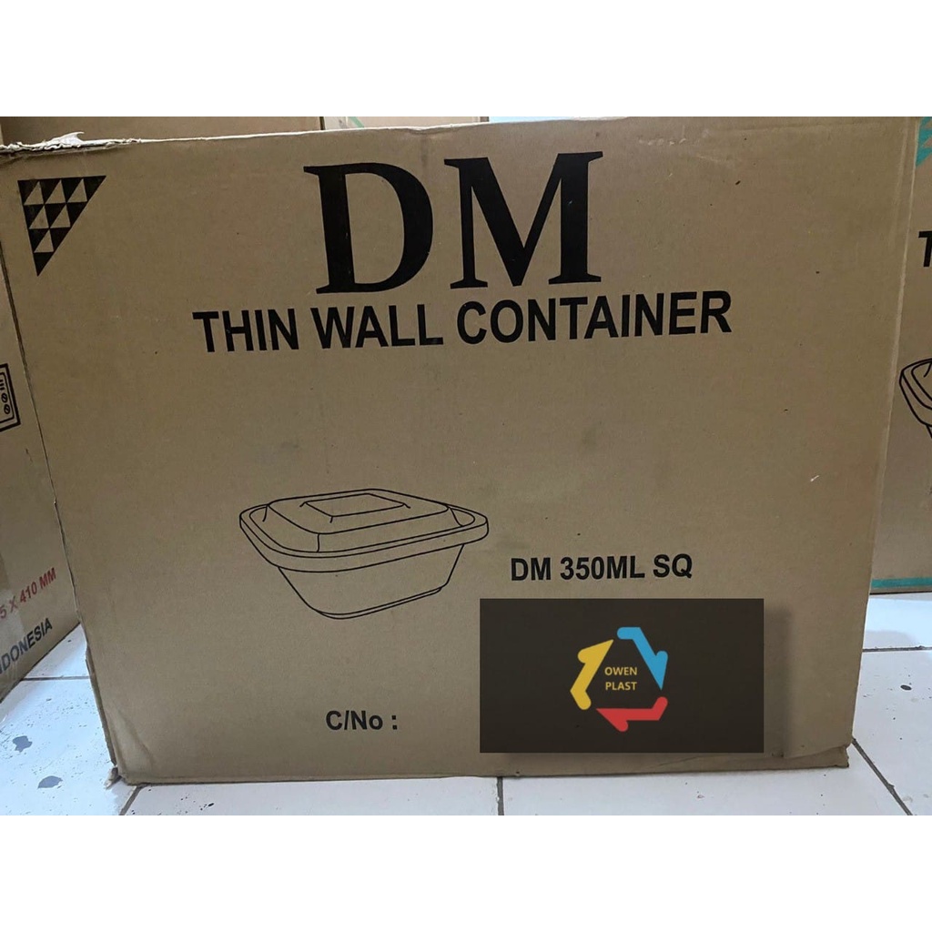 THINWALL MEREK DM SQ KOTAK KECIL/KOTAK MAKAN PLASTIK 1 DUS TERMURAH 350ML BERKUALITAS