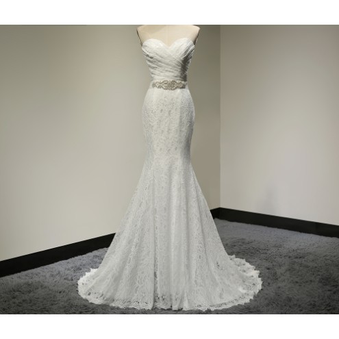 Gaun pengantin Putih renda/gaun Pernikahan putri duyung gaun pengantin mermaid wedding dress