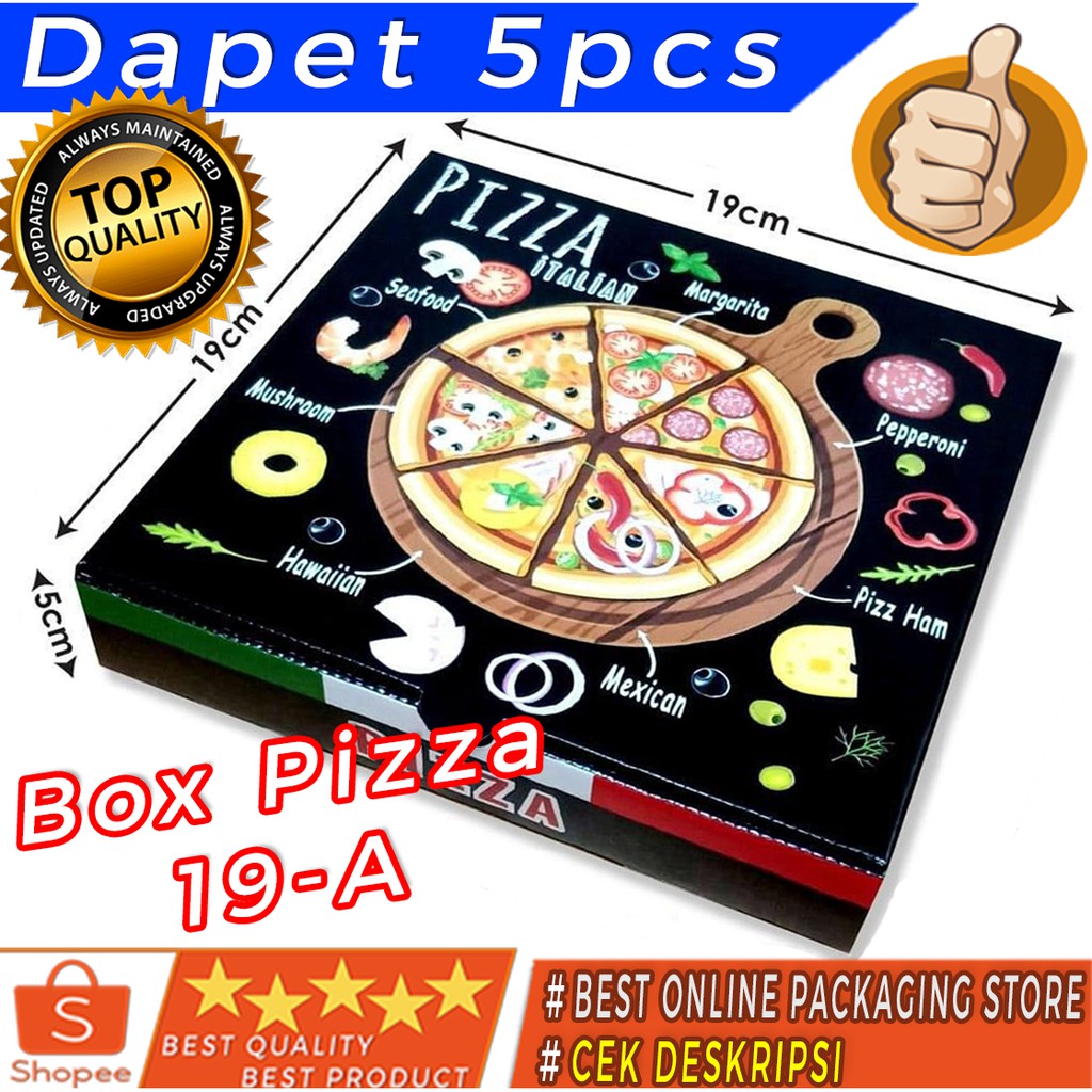 

DUS PIZZA / KOTAK PIZZA CANTIK UKURAN 19X19X5CM isi 5lbr