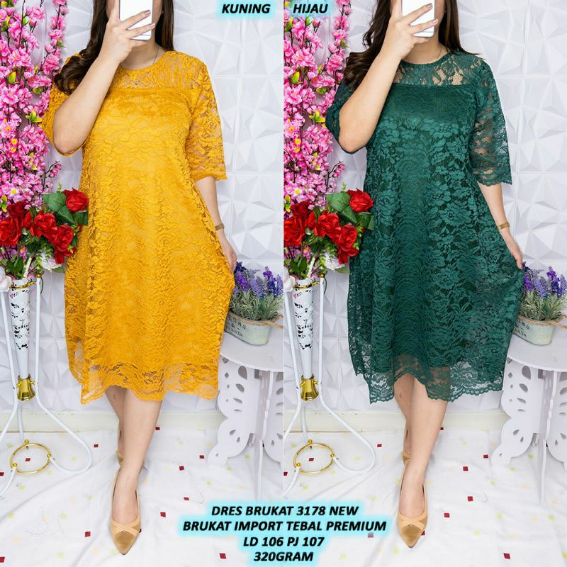 DRES BRUKAT 3178 NEW /dress natal/dress gereja premium