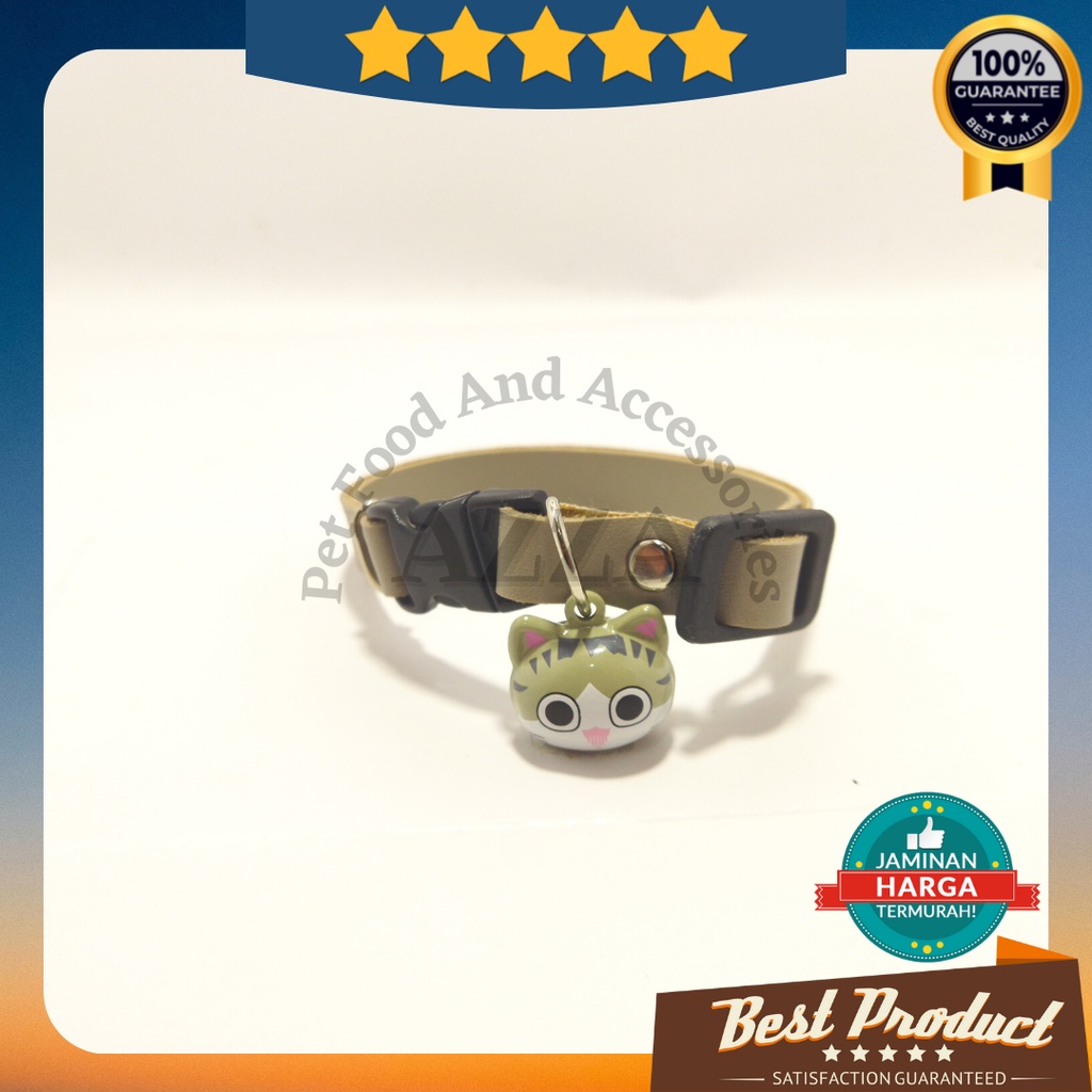 Kalung Kucing Kulit Premium Lonceng Karakter Murah /  Aksesoris Kalung Kucing Lucu Premium
