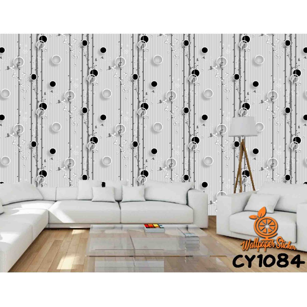 wallpaper stiker dinding 45 cm x 10 m anti air | motif HITAM POHON| solusi dekorasi