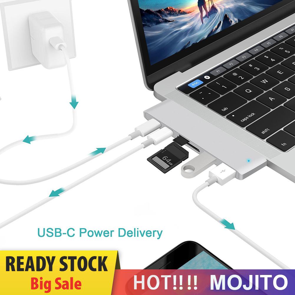 Adaptor Pembaca Kartu Tf Usb 3.0 Hub 2 Port Tipe C Untuk Macbook Pro Air