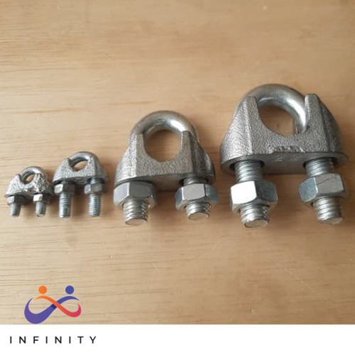 INF TERMURAH KUKU MACAN Clamp Klem Tali Kawat Baja Kabel Seling Sling 10 MM 3/8" Galvanis