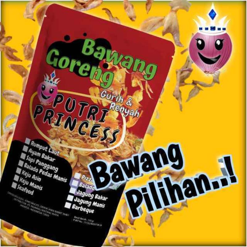 

Jual Bawang Goreng Mini Putri Princess 50 Gr Varian Rasa