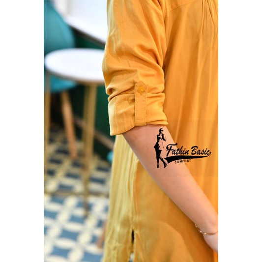 Blus Polos Banana Yellow - Blouse Polos Rayon - Kuning - Fathin Basic - SHOPIE Hijabstyle-3