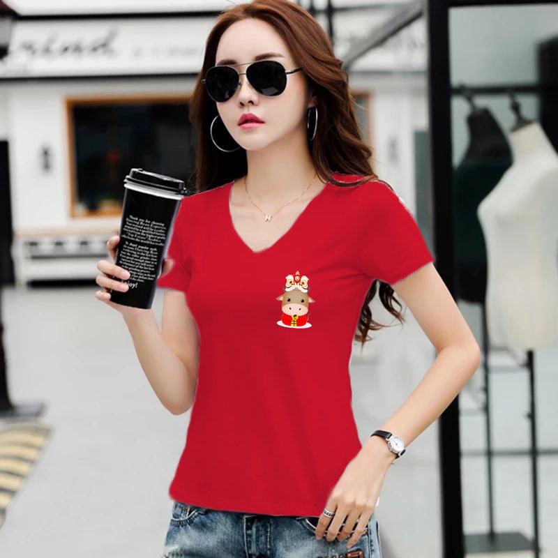 YOURSTYLE1119 - KAOS IMLEK/ KAOS WANITA VNECK BARONGSAI COW/ KAOS TERLARIS / KAOS VNECK