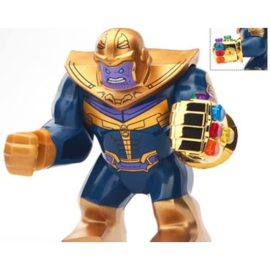 Marvel Avengers Thanos Gold Chrome Infinity Stone Gauntlet War Lego kw