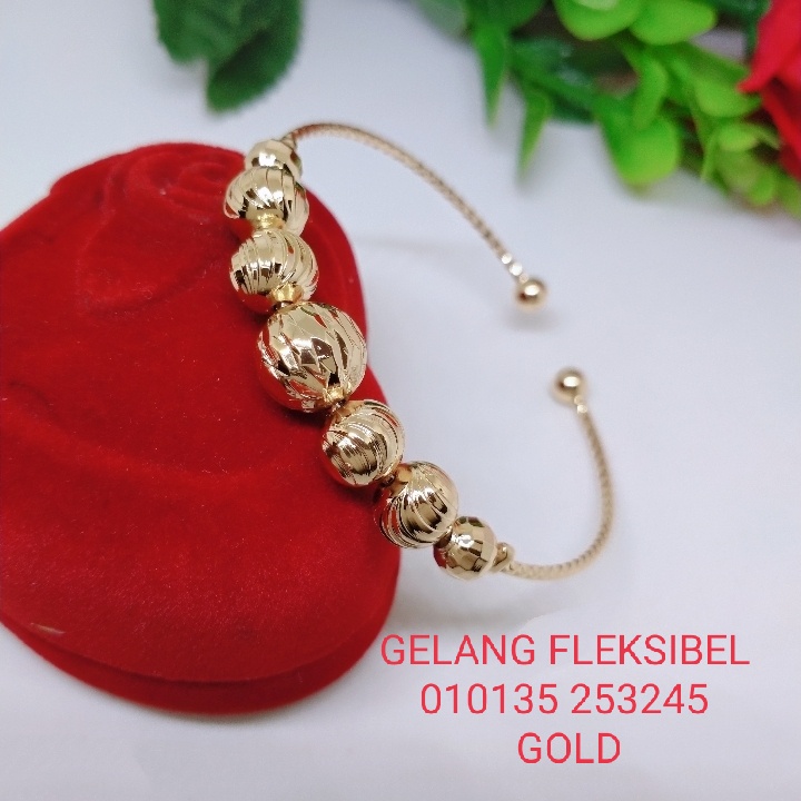 Gelang Tangan Fleksibel Bangle Wanita Titanium Xuping Perhiasan Aksesoris Fashion Lapis Emas Anti Karat