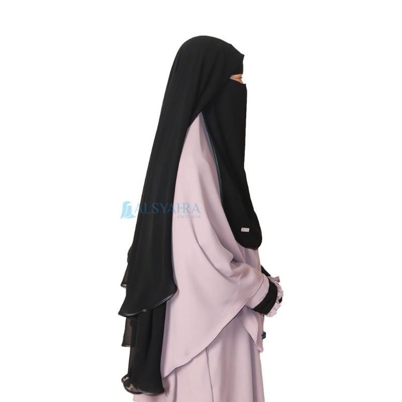 Niqab Yaman 2 Layer Bisban Size M Sifon Jetblack Alsyahra Exclusive