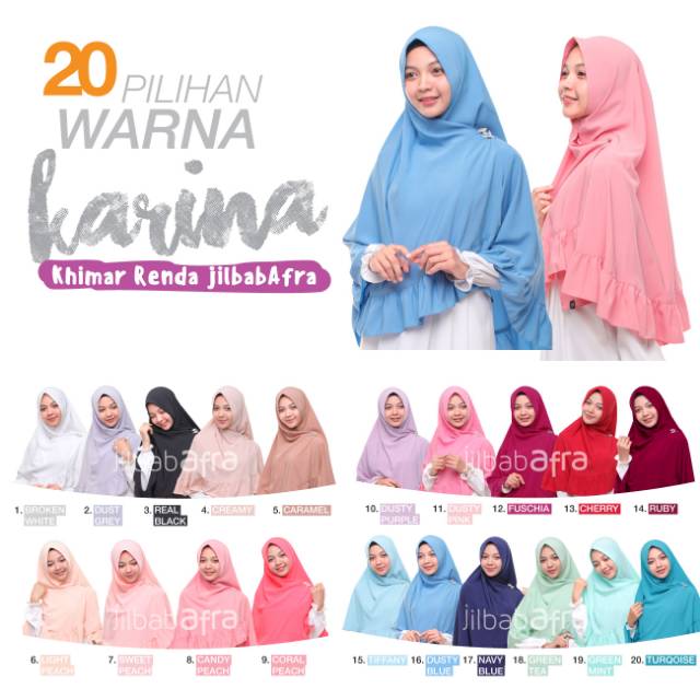 Jilbab Afra Karina size L Khimar Renda hijab instan bergo syari, karina hijab syaree