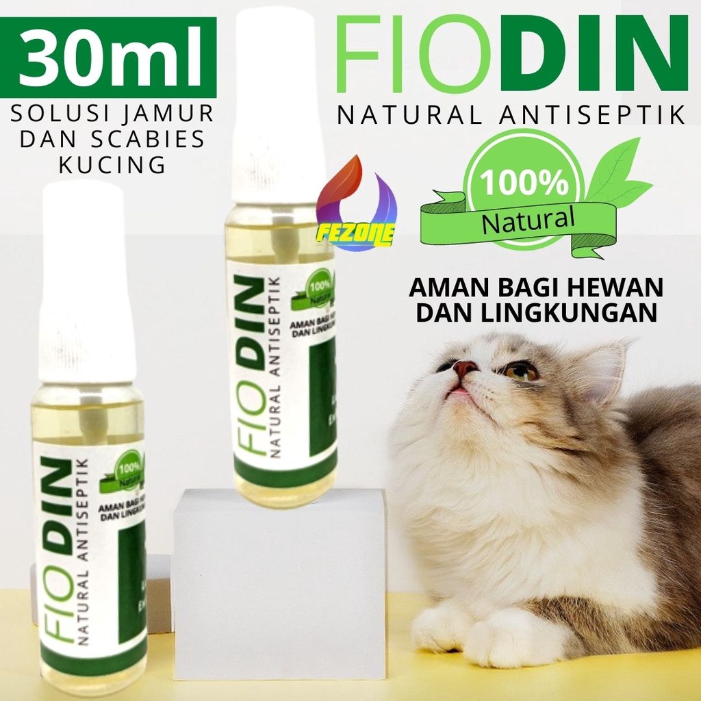 Spray Jamur Kucing Obat Jamur Scabies Kucing Fiodin Alami FEZONE