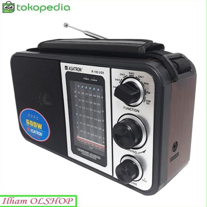 GRATIS ONGKIR Radio Asatron Portable R-105 USB AM FM, Klasik, Unik, Jadul AR309