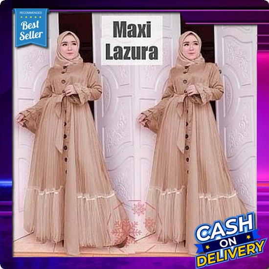 Raissa Dress | Gamis Terbaru 2022 | Kombinasi 2 Warna | Mewah Elegan Maxi Dress Wanita Gamis Tangan 