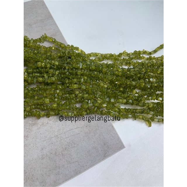 kerikil Batu MOSS GREEN QUARTZ kuarsa hijau lumut 1cm renteng aksesori bahan kalung gelang etnik bali vintage unik fashion citayam