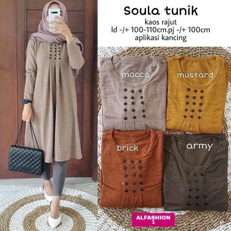 Soula Tunik - Tunik Knit Kaos Rajut LD100 melar / Lumina Tunik / R.4 -  255-6036