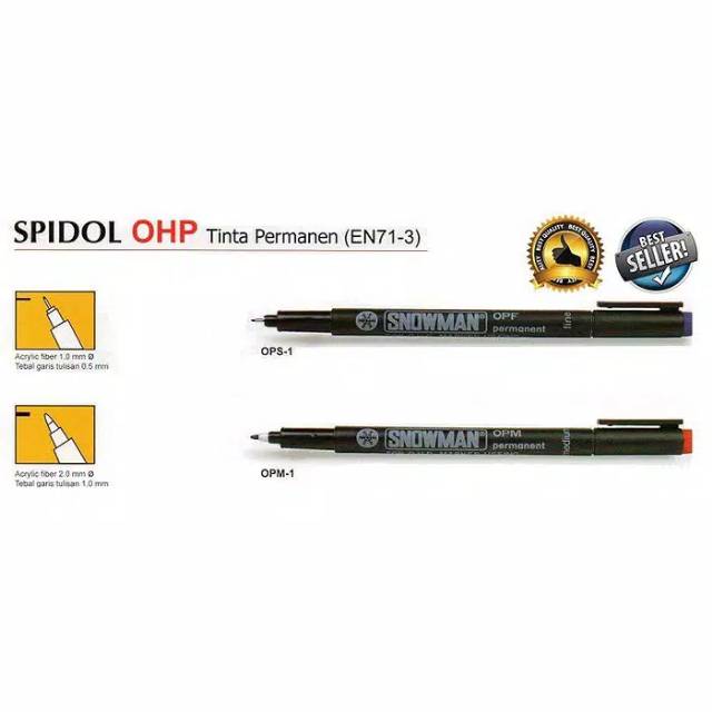 

Spidol Permanen Snowman / Spidol OHP OPM OPF / Pulpen Snowman