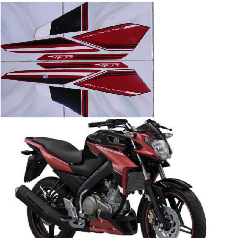 Struping yamaha vixion new advance 2015 2016 bodi hitam sayap merah