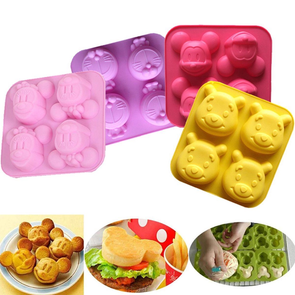 [Elegan] Cetakan Kue Dapur Handmade 3D DIY Silikon Kartun Sugarcraft
