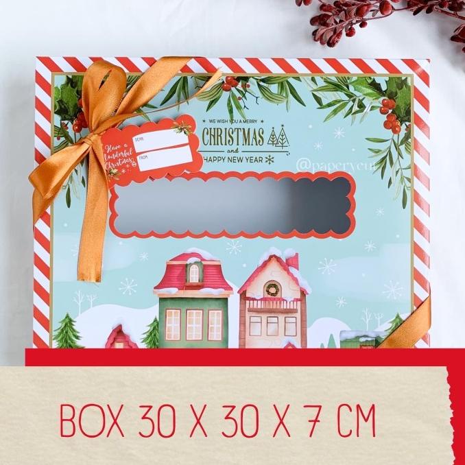 

:0:0:0] Box / Dus / Kotak / Packaging / Kue / Cookies - Natal 30 x 30 x 7 cm