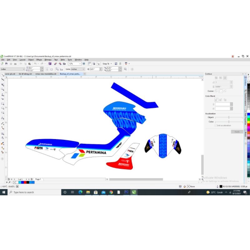 Striping sticker decal full bodi nmax lama motif mandalika pertamina