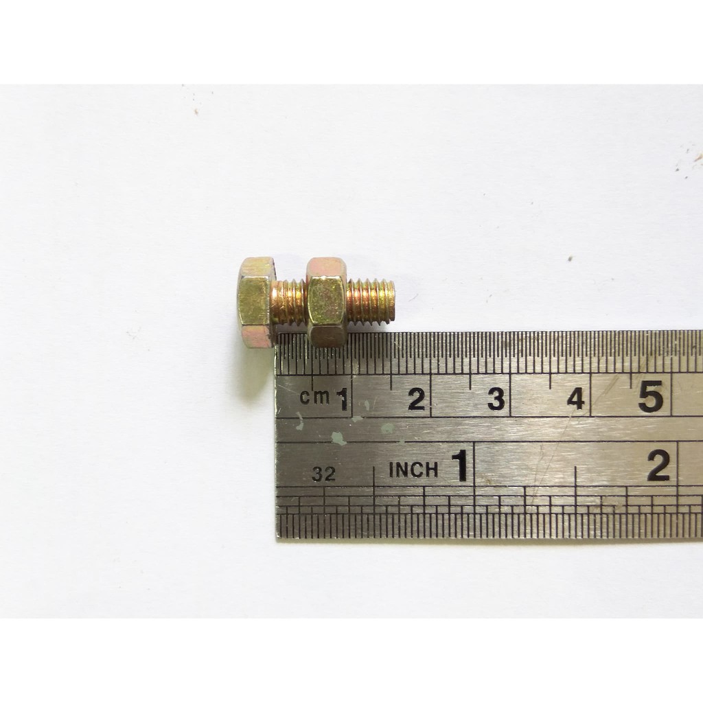 M6x15 Baut + Mur (Kunci 10)
