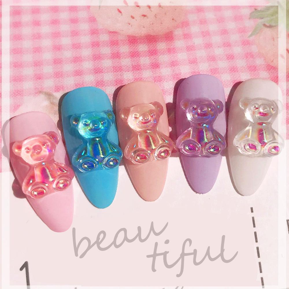 Timekey 88pcs Manikmanik Kristal Aurora Flatback 3D 3 Ukuran 5 Model Untuk Dekorasi Nail Art A4K5