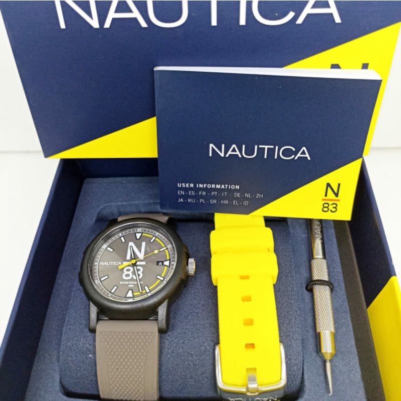 Jam Tangan Wanita Nautica (FREE TALI KARET) NAPEPS107 Tali Karet / Rubber