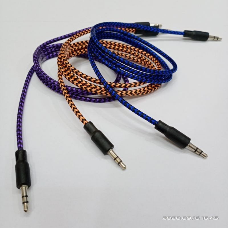 AUX KABEL AUDIO AUX JEK 3.5mm TO 3.5mm KAP-21 MODEL TALI SEPATU - 1M Kabel AUX 3.5mm High Quality Jack Audio Line Male to Male