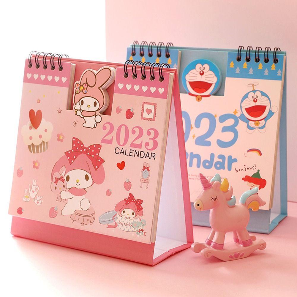 Mxbeauty Kalender Meja 2023 Mini Portable Motif Hello Kitty Untuk Dekorasi Rumah