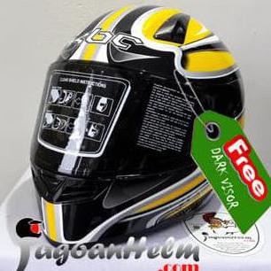 Hot (Produk)> KBC Helm VK EURO DARK VISOR | Yellow~BLK Grey | DDring CLEAR FLAT Vis. >>>