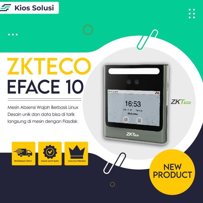 Mesin Absen Wajah | Akses Kontrol | ZKTECO EFace10 | RFID + Battery stock ada