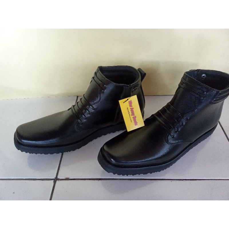 Sepatu PDH Dinas Sol Tebal kulit sapi asli  PDH Dinas POLRI TNI Security Size 39 sampai 47  by Wor Army Boots