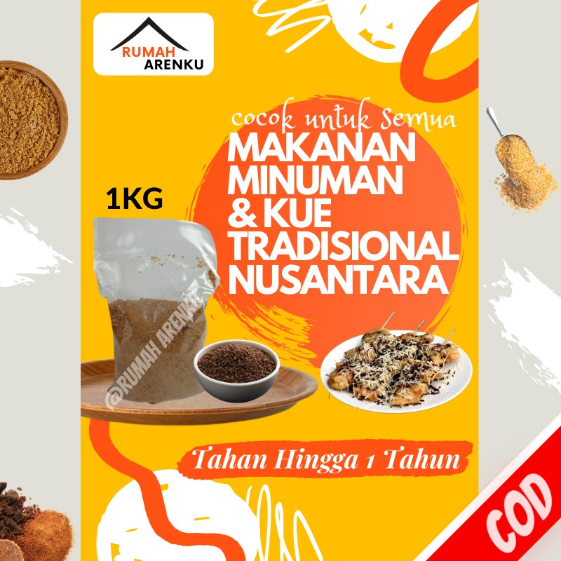 

BROWN SUGAR BUBUK 1KG / GULA SEMUT MERAH AREN ASLI BUBUK PALM SUGAR / GULA PALEM ORGANIK 1KG B2