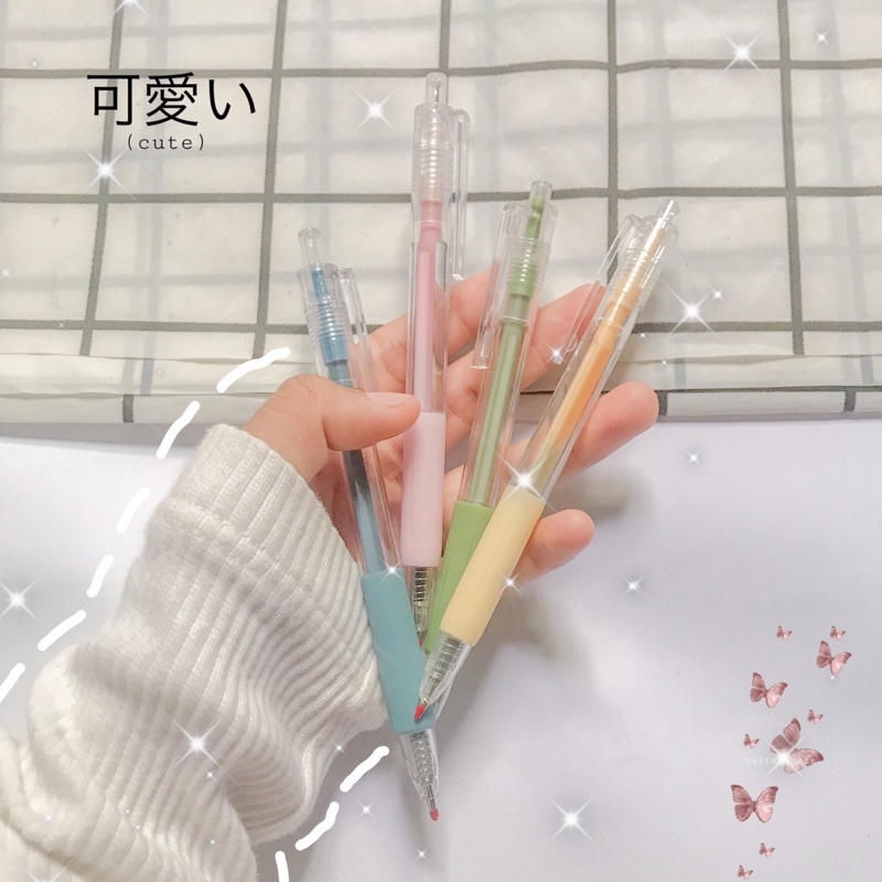 

[aisyjournal] 1pcs Pulpen Mekanik, Gel Pen Juice pastel 0.5mm, Cetek ballpoint, pena aesthetic transparant
