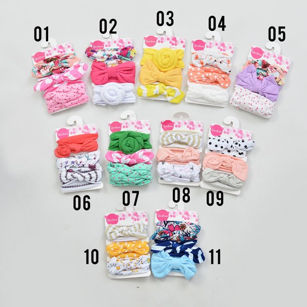 HBC1426 BANDANA BAYI LUCU | BANDO BABY MURAH | BANDO PITA KAIN BAYI ISI 3 PCS | BANDO LEMBUT
