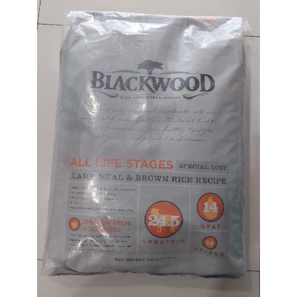 blackwood 13.6 kg dog 3000 all life stages lamb meal brown rice recipe makanan anjing 13,6 kg