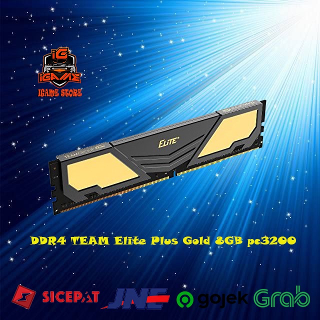 Team Elite Plus Gold DDR4 8GB 3200MHz (Resmi,Grs Lifetime) NAMPOL GAN