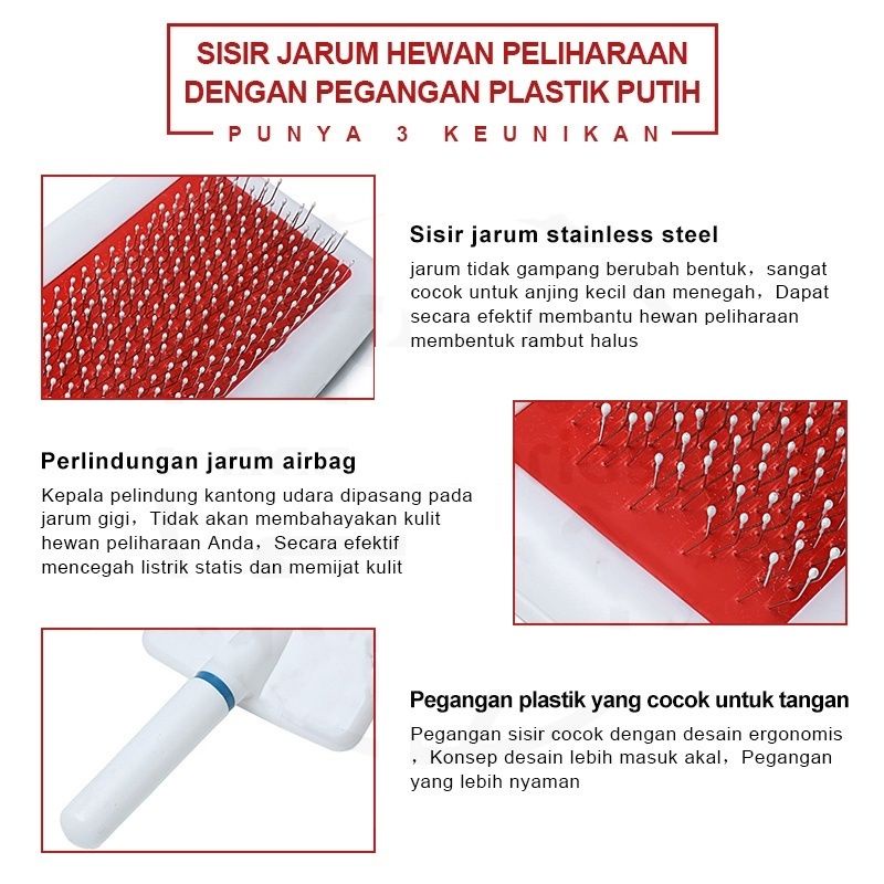 SISIR SIKAT SLICKER PET BRUSH GROOMING BULU KUCING ANJING