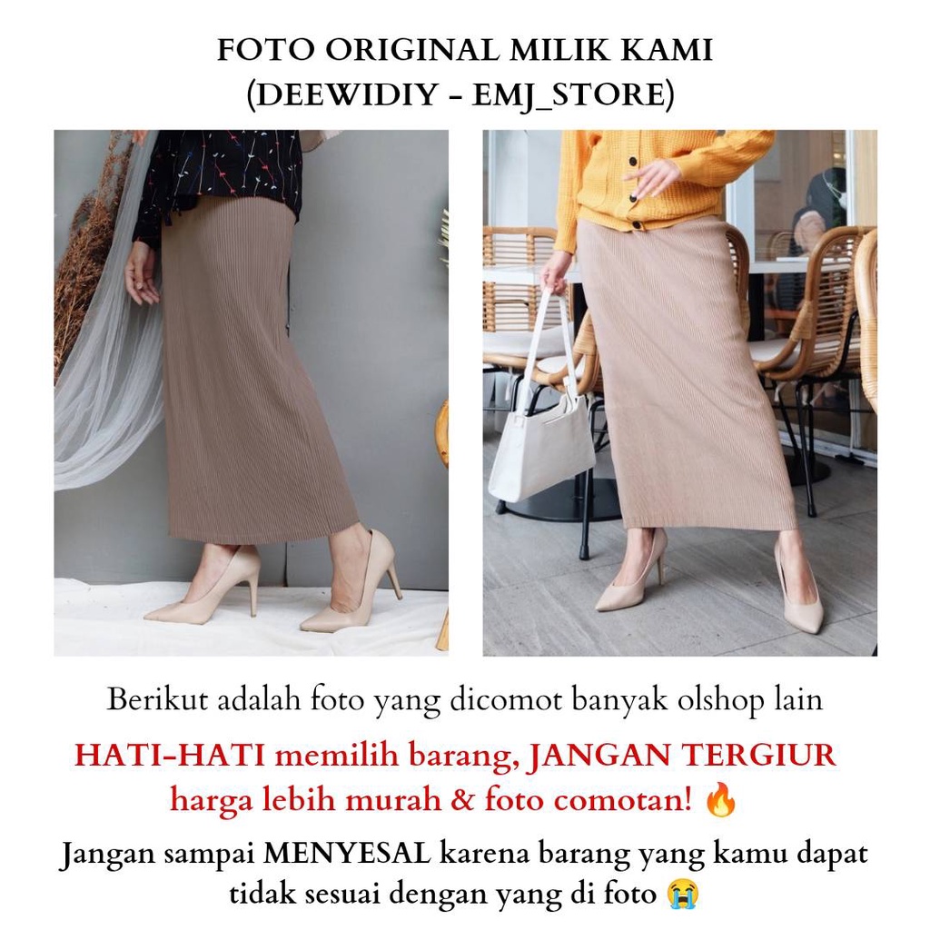 TERLARIS ROK SPAN PLISKET LIDI PREMIUM / ROK KERJA WANITA / BISA UNTUK FORMAL CASUAL (MUAT SAMPAI JUMBO) - PENCIL SKIRT DEEWIDIY